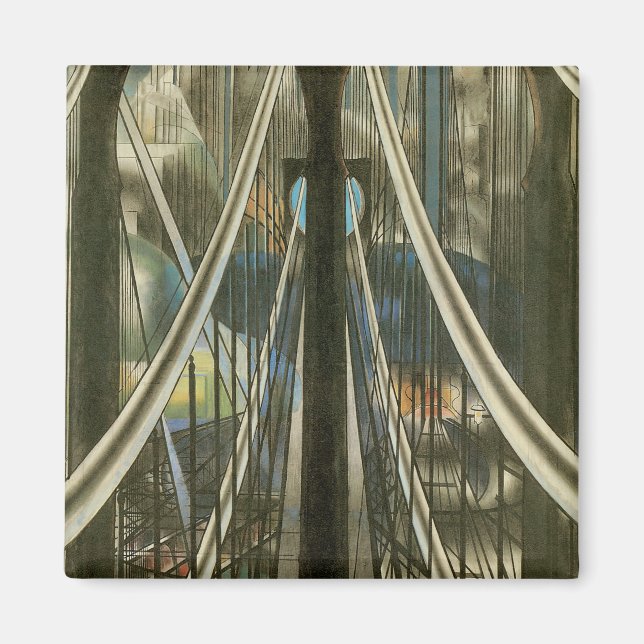 Aimant Vintage New York Architecture, Brooklyn Bridge (Devant)