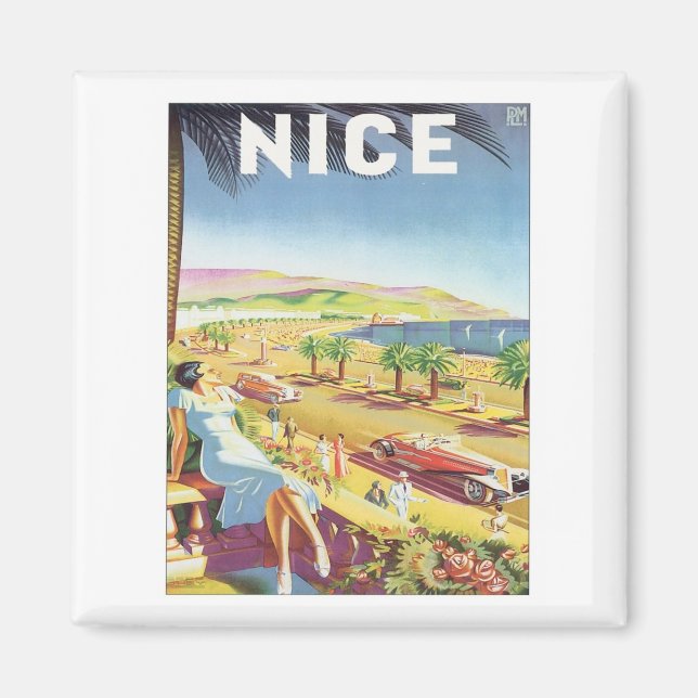 Aimant Vintage Nice France (Devant)