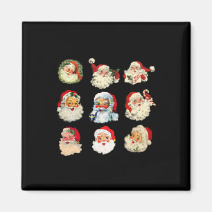 Aimant Vintage noël santa claus visage fun vieux mode