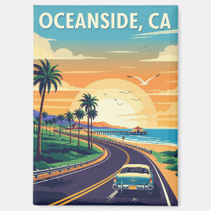 Aimant Vintage Oceanside California Travel