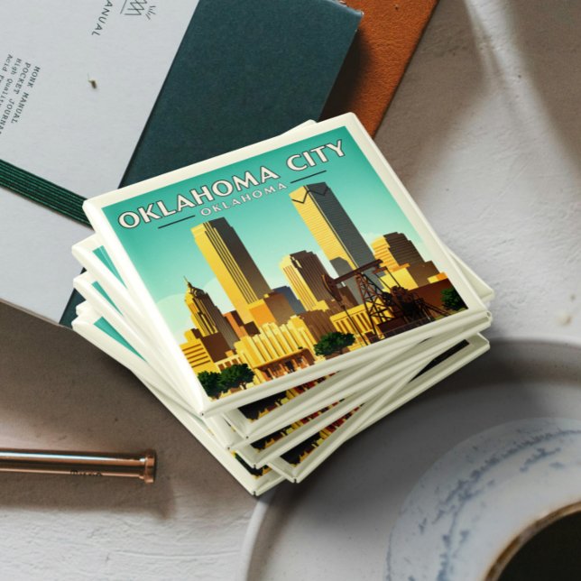 Aimant Vintage Oklahoma City Oklahoma (Créateur téléchargé)