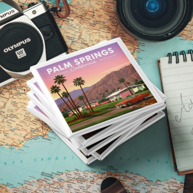 Aimant Vintage Palm Springs Californie (Créateur téléchargé)