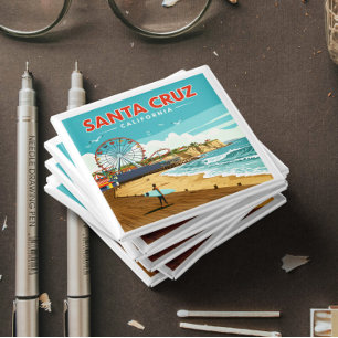 Aimant Vintage Père Noël Cruz Californie