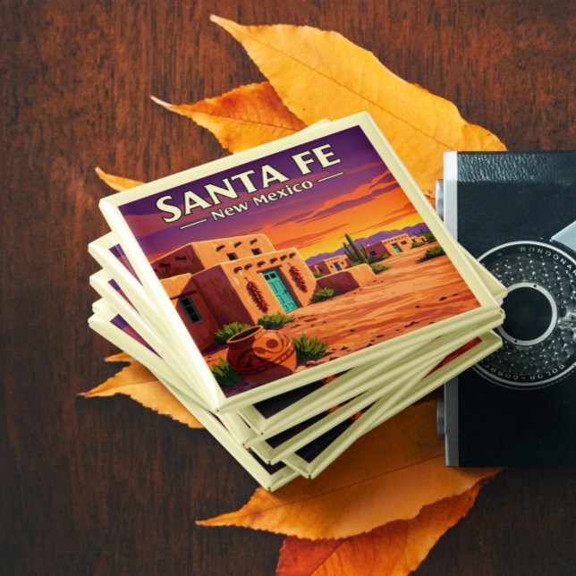 Aimant Vintage Père Noël Fe Nouveau-Mexique (Créateur téléchargé)