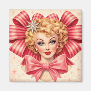 Aimant Vintage Pin-Up Valentine Lady Retro Glam