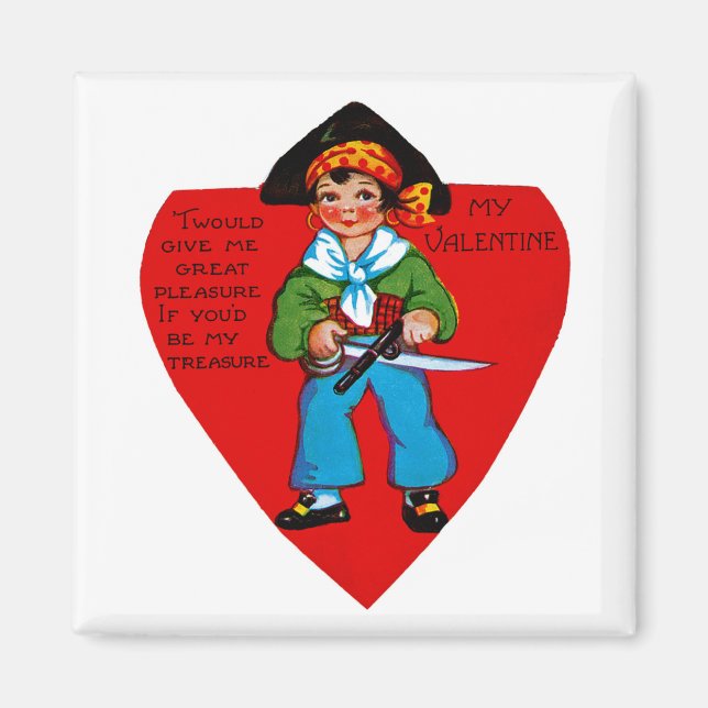 Aimant Vintage Pirate Valentine (Devant)