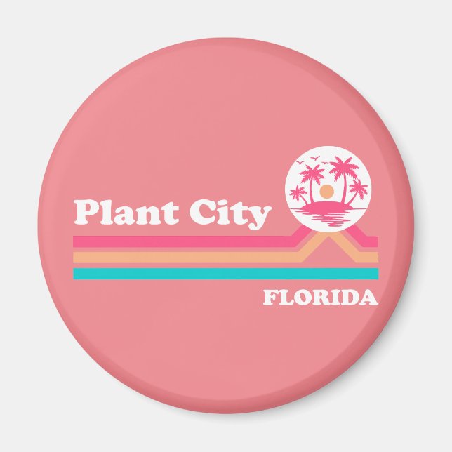 Aimant Vintage Plante ville Floride (Devant)