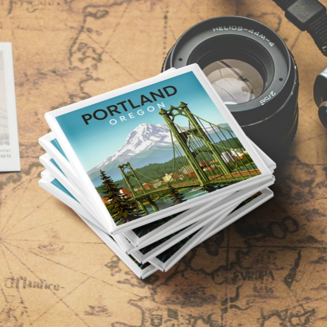 Aimant Vintage Portland Oregon (Créateur téléchargé)
