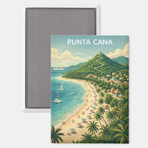 Aimant Vintage Punta Cana République dominicaine Tropical