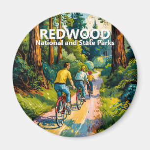 Aimant Vintage Redwood Famille Vélo Van Gogh Coloré