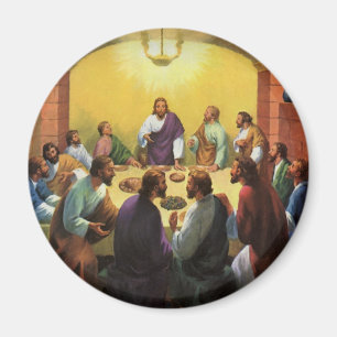 Aimant Vintage Religion, La Dernière Cène avec Jésus-Chri