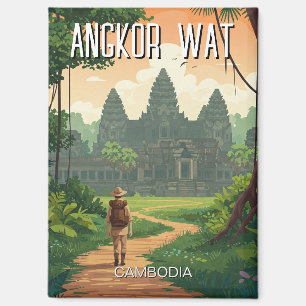 Aimant Vintage Retro Angkor Wat Cambodge