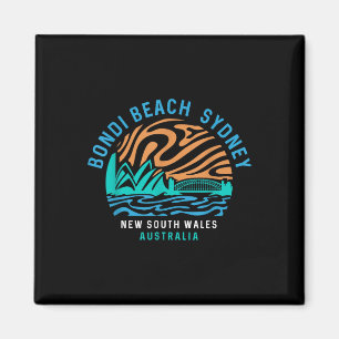 Aimant Vintage Retro Bondi Beach Sydney Australie Surfer