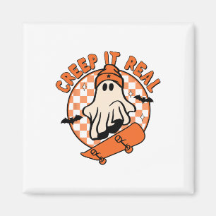 Aimant Vintage Retro Halloween Creep It Real Ghost Boy Fa