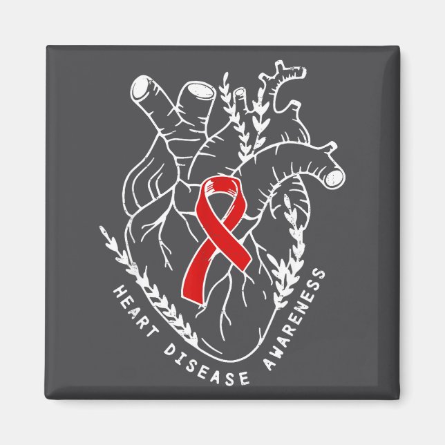 Aimant Vintage Retro Heart Disease Awareness Funny  (Devant)