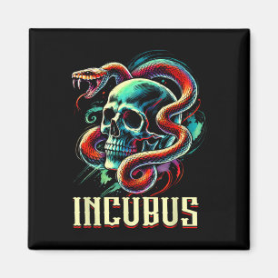 Aimant Vintage Rétro Incubus Crâne et serpent Halloween H