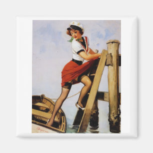 Aimant Vintage Retro Sailor Pin-up Girl