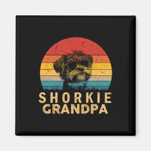 Aimant Vintage Retro Shorkie Grand-père Amoureux de Chien