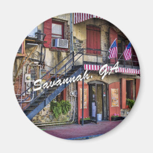 Aimant Vintage River Street Savannah Georgia Photo de voy