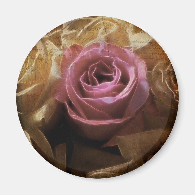 Aimant Vintage romantique Un de l'amour du genre, un Rose (Devant)