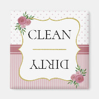 Vintage Rose Gold Stripes Dots Floral Lave-vaissel
