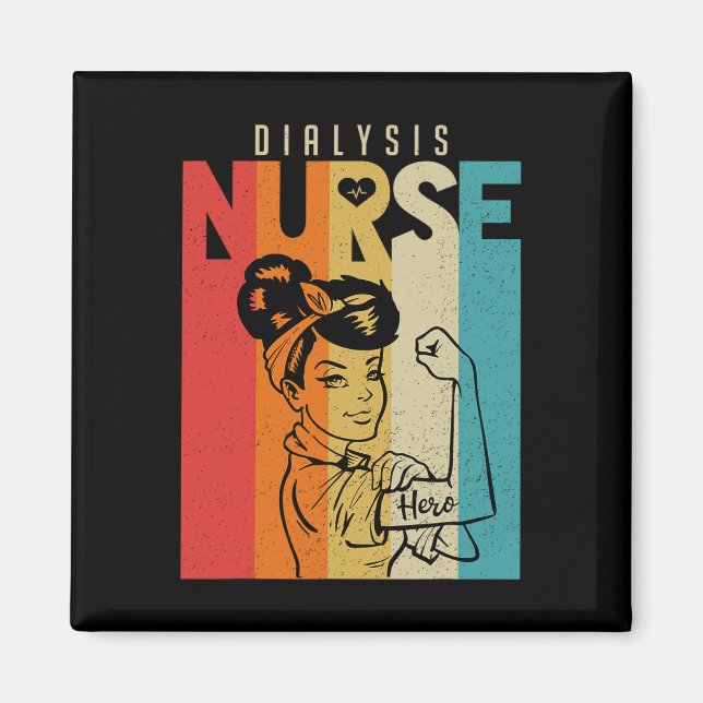 Aimant Vintage Rosie L'infirmière dialyse Riveter (Devant)