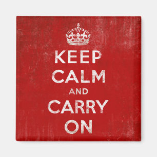 Aimant Vintage rouge profond détendu Gardez le calme et c