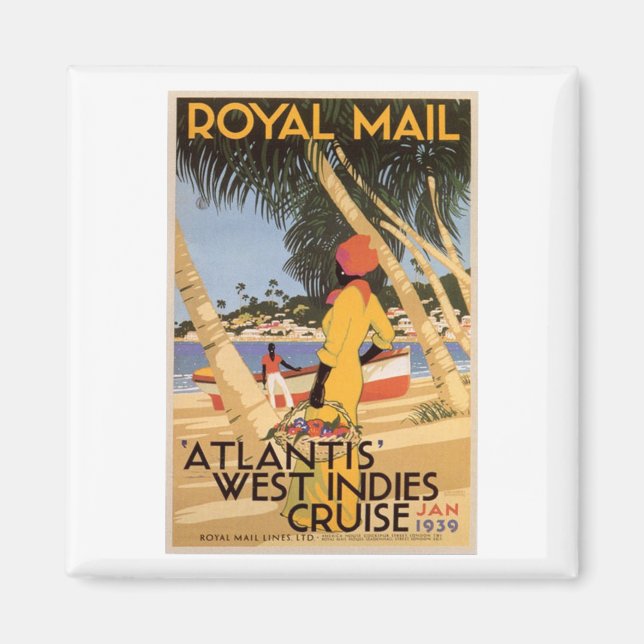 Aimant Vintage Royal Main Atlantis West Indies Croisière  (Devant)