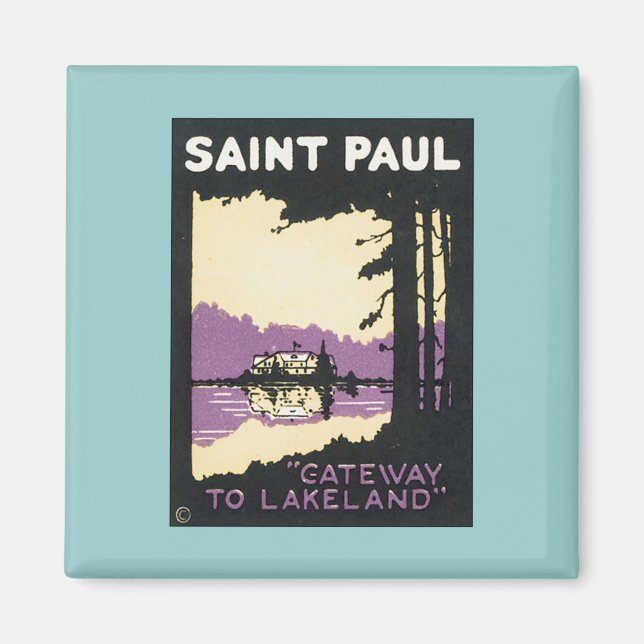 Aimant Vintage Saint Paul Lakeland MN (Devant)