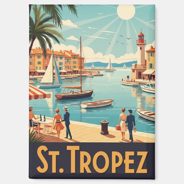 Aimant Vintage Saint-Tropez France Travel (Recto)