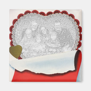 Aimant Vintage Saint Valentin Nouveaux mariés Amour et Ro