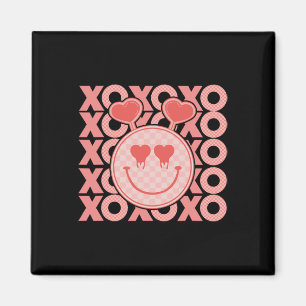 Aimant Vintage Saint-Valentin Xoxo Cœurs Visage Heureux V