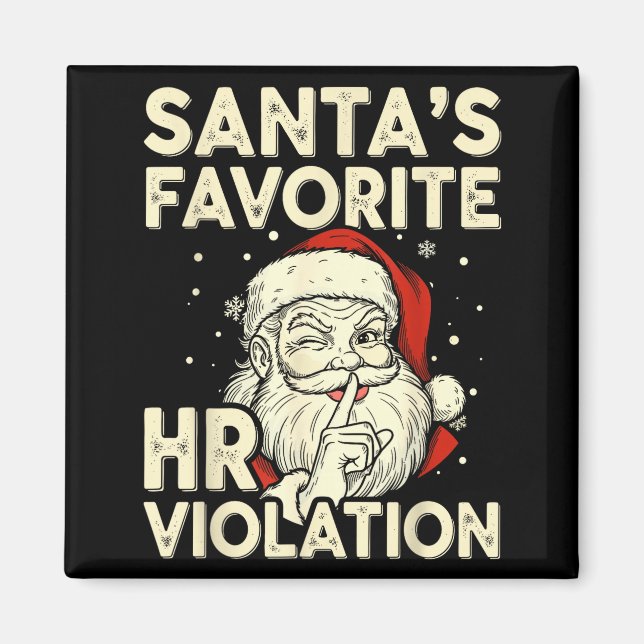 Aimant Vintage Sarcastic Retro Hr Violation Christmas Off (Devant)