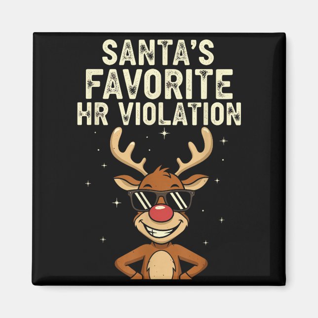 Aimant Vintage Sarcastic Retro Hr Violation Christmas Off (Devant)