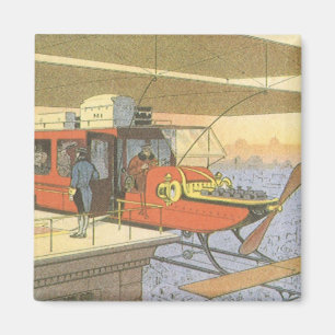 Aimant Vintage Science Fiction Avion Hélicoptère Limousin