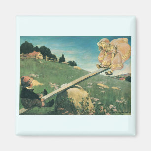 Aimant Vintage See Saw Margery Daw, Jessie Willcox Smith