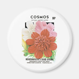 Aimant Vintage Seed Packet Art, Cosmos Garden Flowers