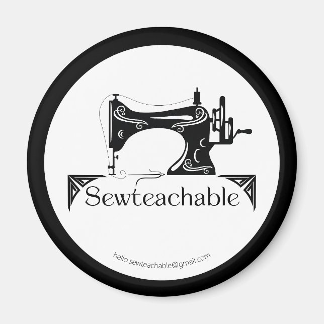 Aimant Vintage Sewing Machine, Sewteachable (Devant)