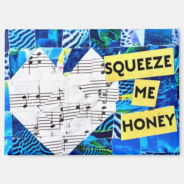 Aimant Vintage Sheet Music Heart Quilt Collage (Recto)