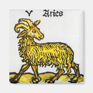 Aimant Vintage Signs of the Zodiac, Aries the Ram