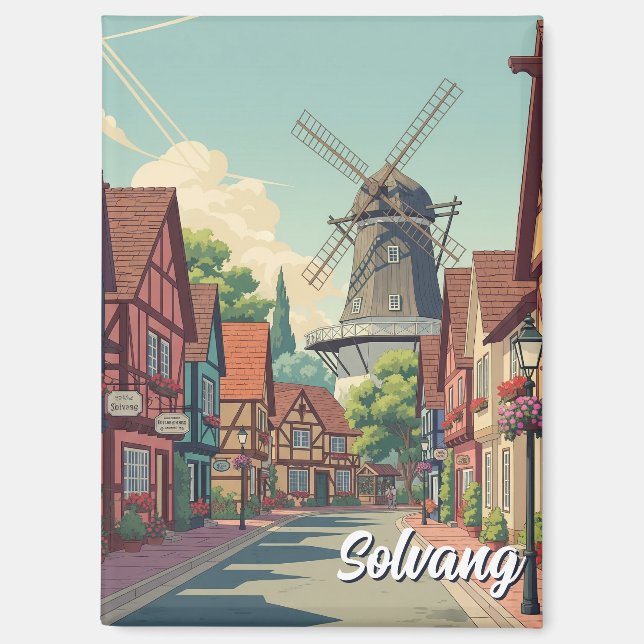 Aimant Vintage Solvang Californie (Recto)