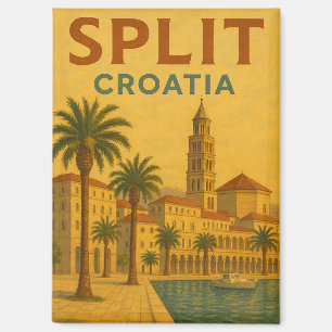 Aimant Vintage Split Croatie Dalmatie Voyage