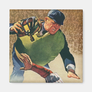 Aimant Vintage Sports Baseball Player, the Umpire
