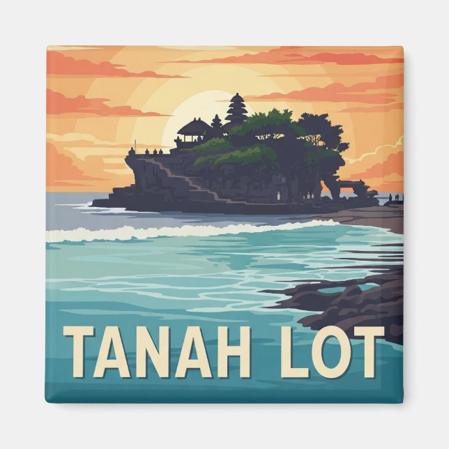Aimant Vintage Tanah Lot Bali Indonésie Voyage (Devant)