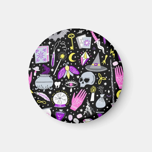 Aimant Vintage tartan brun-orange. (Devant)