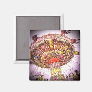 Aimant Vintage tour de balançoire du carnaval rétro photo