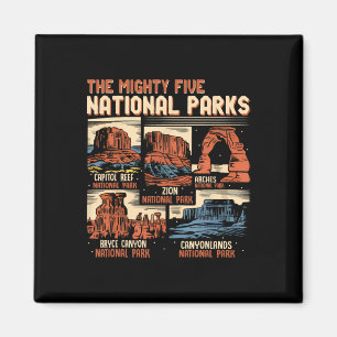 Aimant Vintage Utah Mighty Five 5 Parcs Nationaux de Rand