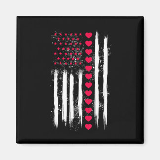 Aimant Vintage Valentine Day American Flag Heart Perfect 
