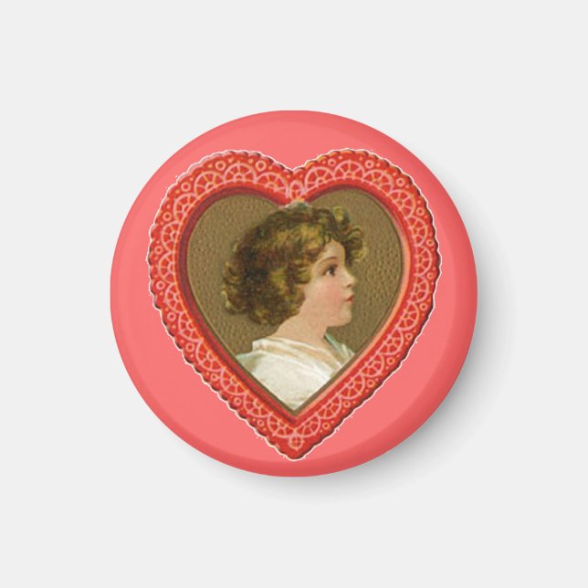 Aimant Vintage Valentine Heart (Devant)
