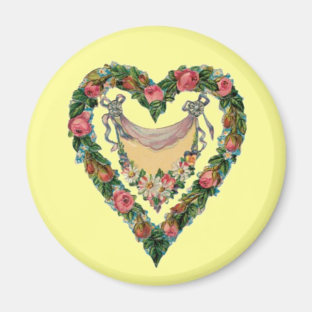 Aimant Vintage Valentine Heart (Devant)
